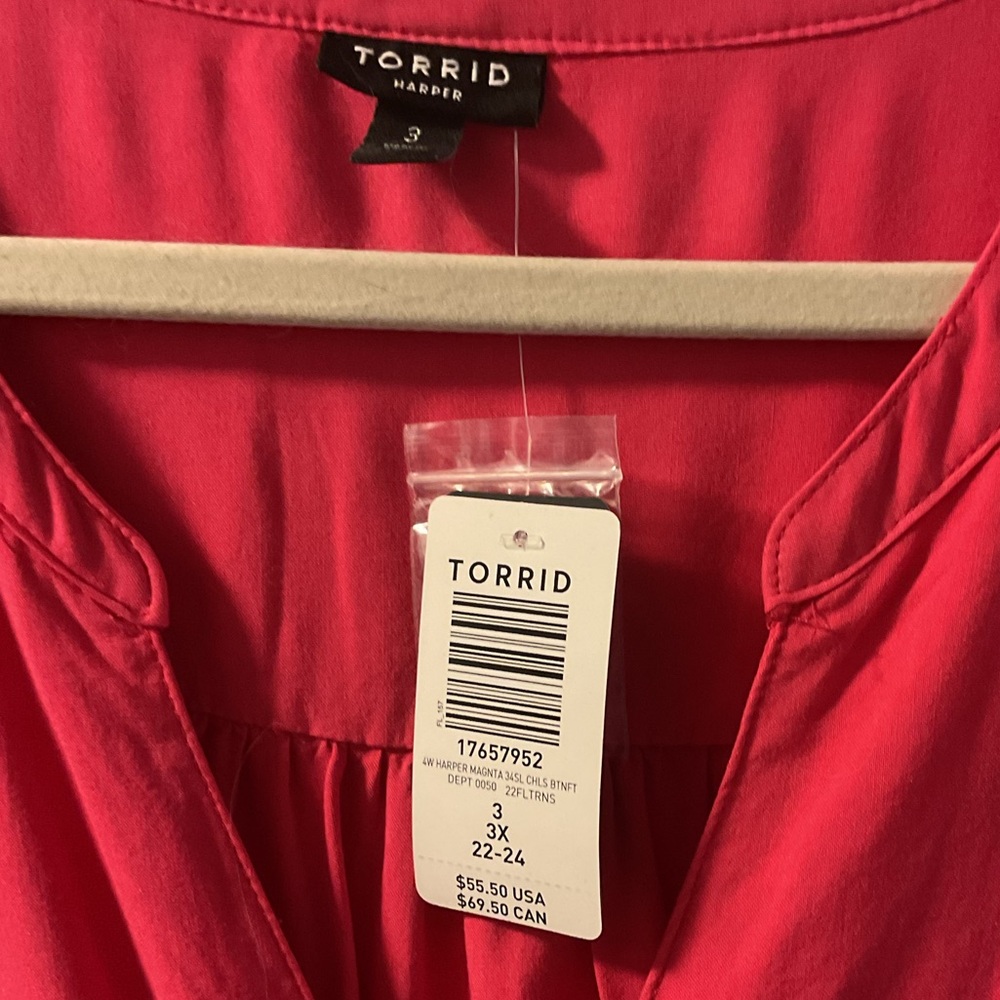 Torrid Vibrant Pink Blouse - Picture 3 of 3